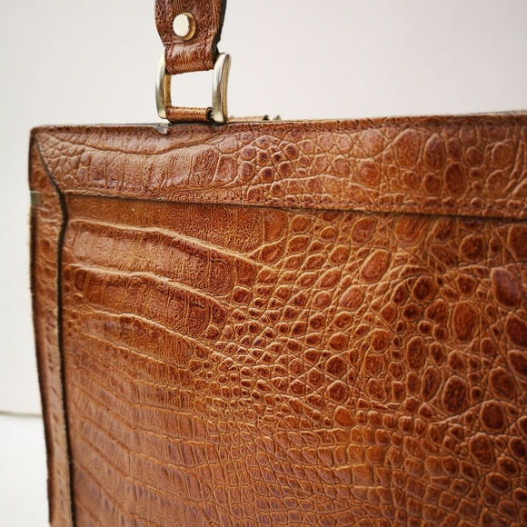 ANTIQUE CROCO HANDBAG - Picture 3 of 6